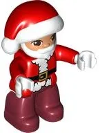 LEGO Duplo Figure Lego Ville, Male, Santa with Dark Red Legs, Red Jacket and Hat minifigure