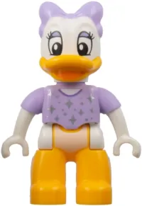 LEGO Duplo Figure Lego Ville, Daisy Duck, Lavender Bow and Shirt, Silver Sparkles and Dots (6438507) minifigure