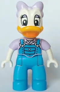 LEGO Duplo Figure Lego Ville, Daisy Duck, Lavender Bow and Shirt, Dark Azure Overalls and Legs (6438503) minifigure