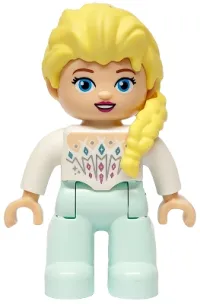 LEGO Duplo Figure Lego Ville, Disney Princess, Elsa, Light Aqua Legs (6482733) minifigure