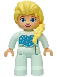 LEGO Duplo Figure Lego Ville, Disney Princess, Elsa, Light Aqua Legs and Top (6545872) minifigure