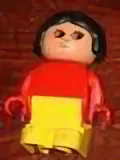 LEGO Duplo Figure, Child Type 1 Girl, Yellow Legs, Red Top, Black Hair minifigure