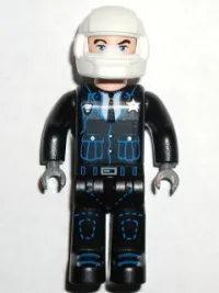 LEGO Police - Black Legs, Black Jacket, White Helmet, Light Nougat Head minifigure