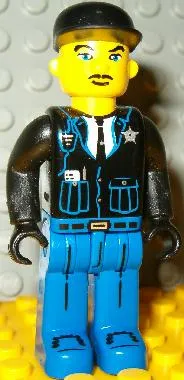 LEGO Police - Blue Legs, Black Jacket, Black Cap minifigure