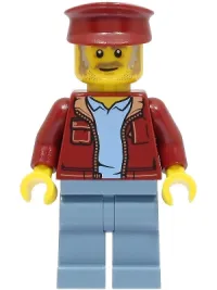 LEGO Fishing Boat Captain - Dark Red Jacket and Hat minifigure