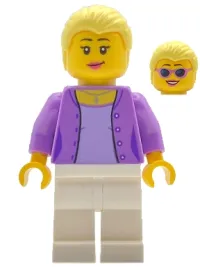 LEGO Lecturer - Female, Medium Lavender Jacket, White Legs minifigure