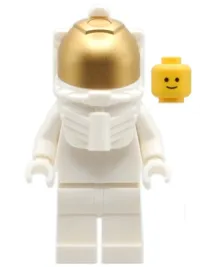 LEGO Astronaut Mannequin - White with White Helmet, Metallic Gold Visor, Standard Head minifigure