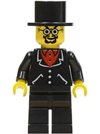 LEGO Lord Sam Sinister - Suit with 3 Buttons Black - Black Legs, Top Hat minifigure