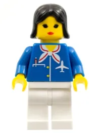 LEGO Airport - Blue with Scarf, Black Female Hair (Reissue) minifigure