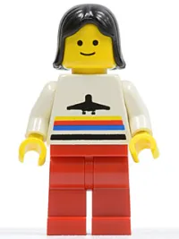 LEGO Airport - Classic, Red Legs, Black Female Hair minifigure