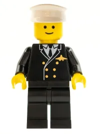 LEGO Airport - Pilot, Black Legs, White Hat minifigure