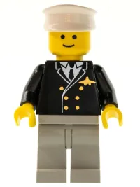 LEGO Airport - Pilot, Light Gray Legs, White Hat minifigure