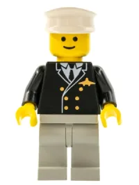 LEGO Airport - Pilot, Light Bluish Gray Legs, White Hat minifigure