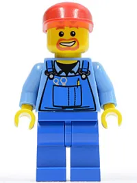LEGO Overalls with Tools in Pocket Blue, Red Cap minifigure