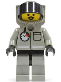 LEGO Fire - Air Gauge and Pocket, Light Gray Legs and Black Hips, Underwater Helmet with Hose minifigure