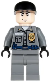 LEGO Arkham Asylum Guard, Light Nougat Head, Black Cap minifigure