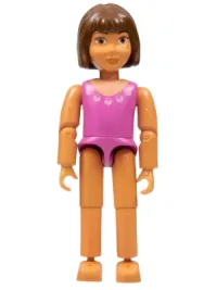 LEGO Belville Female - Dark Pink Swimsuit and Brown Hair minifigure