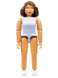 LEGO Belville Female - Light Violet Torso with lace collar, Brown Hair minifigure