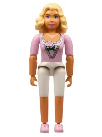 LEGO Belville Female - White Shorts, Pink Shirt, Light Yellow Hair minifigure