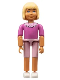 LEGO Belville Female - Pink Shorts, Dark Pink Shirt with Collar, Light Yellow Hair minifigure