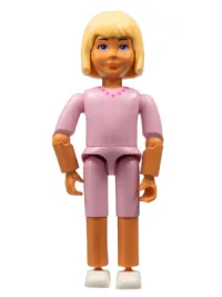 LEGO Belville Female - Pink Shorts, Pink Shirt with Necklace Pattern, Light Yellow Hair minifigure