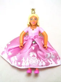 LEGO Belville Female - Princess - Pink Top, Yellow Hair, Dark Pink Shoes with Pink Skirt, Crown minifigure