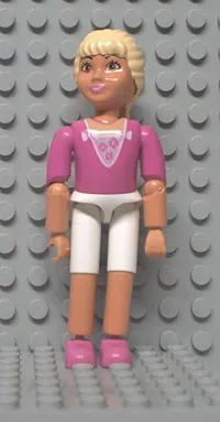 LEGO Belville Female - Princess Vanilla Dark Pink Top with V-neck and Rosettes Inset Pattern minifigure