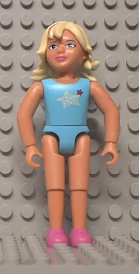 LEGO Belville Female - Bright Light Blue Swimsuit with Yellow and Magenta Stars, Light Yellow Hair w/ Dark Pink Streaks minifigure