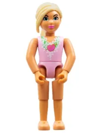 LEGO Belville Female - Pink Swimsuit with Seashell Pattern, Yellow Hair minifigure