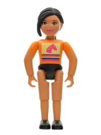 LEGO Belville Female - Girl with Black Ponytail and Orange Shirt minifigure