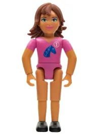 LEGO Belville Female - Girl with Brown Hair and Pink Shirt minifigure