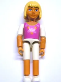 LEGO Belville Female - Girl with Dark Pink Top with White Trim and Sleeves, White Shorts, Light Yellow Hair minifigure