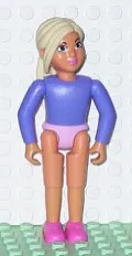 LEGO Belville Female - Girl with Dark Purple Top, Magenta Shoes and Long Light Yellow Hair minifigure