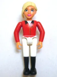 LEGO Belville Female - Horse Rider, White Shorts, Red Shirt, Light Yellow Hair Ponytail minifigure