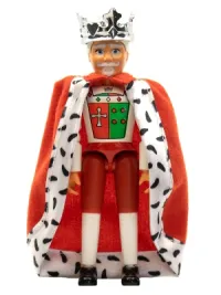 LEGO Belville Male - King with White and Red Pants, Shirt Insignia, White Hair, Cloak, Crown minifigure