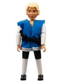 LEGO Belville Male - Prince Justin - White Shirt with Laces and Royal Crest Logo Pattern, Vest with Black Belt minifigure