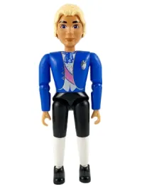 LEGO Belville Male - White Shirt Blue Jacket with Purple Sash and Blue Bow, Black Breeches minifigure