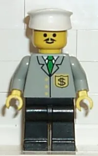 LEGO Bank - Black Legs, White Hat, Moustache minifigure