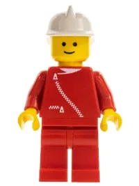 LEGO Jacket with Zipper - Red, Red Legs, White Fire Helmet minifigure