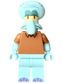 LEGO Squidward Tentacles - Light Aqua, Medium Nougat Shirt minifigure