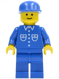 LEGO Shirt with 6 Buttons - Blue, Blue Legs, Blue Cap minifigure