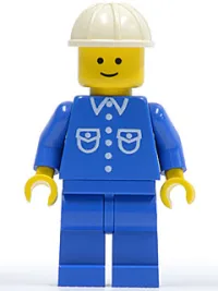 LEGO Shirt with 6 Buttons - Blue, Blue Legs, White Construction Helmet minifigure
