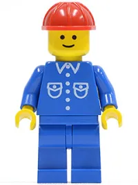 LEGO Shirt with 6 Buttons - Blue, Blue Legs, Red Construction Helmet minifigure