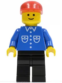 LEGO Shirt with 6 Buttons - Blue, Black Legs, Red Cap minifigure