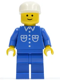 LEGO Shirt with 6 Buttons - Blue, Blue Legs, White Cap minifigure