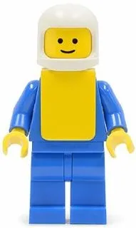 LEGO Shirt with 6 Buttons - Blue, Blue Legs, White Classic Helmet, Yellow Vest minifigure