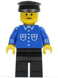 LEGO Shirt with 6 Buttons - Blue, Black Legs, Black Hat minifigure