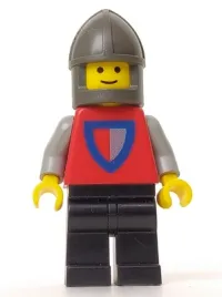 LEGO Classic - Knight, Shield Red/Gray, Black Legs, Dark Gray Chin-Guard minifigure