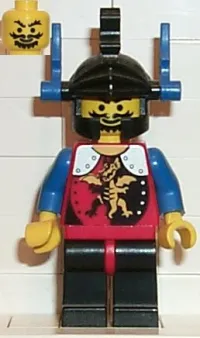 LEGO Dragon Knights - Knight 2, Black Legs with Red Hips, Black Dragon Helmet, Blue Plumes minifigure
