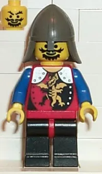 LEGO Dragon Knights - Knight 2, Black Legs with Red Hips, Dark Gray Neck-Protector minifigure